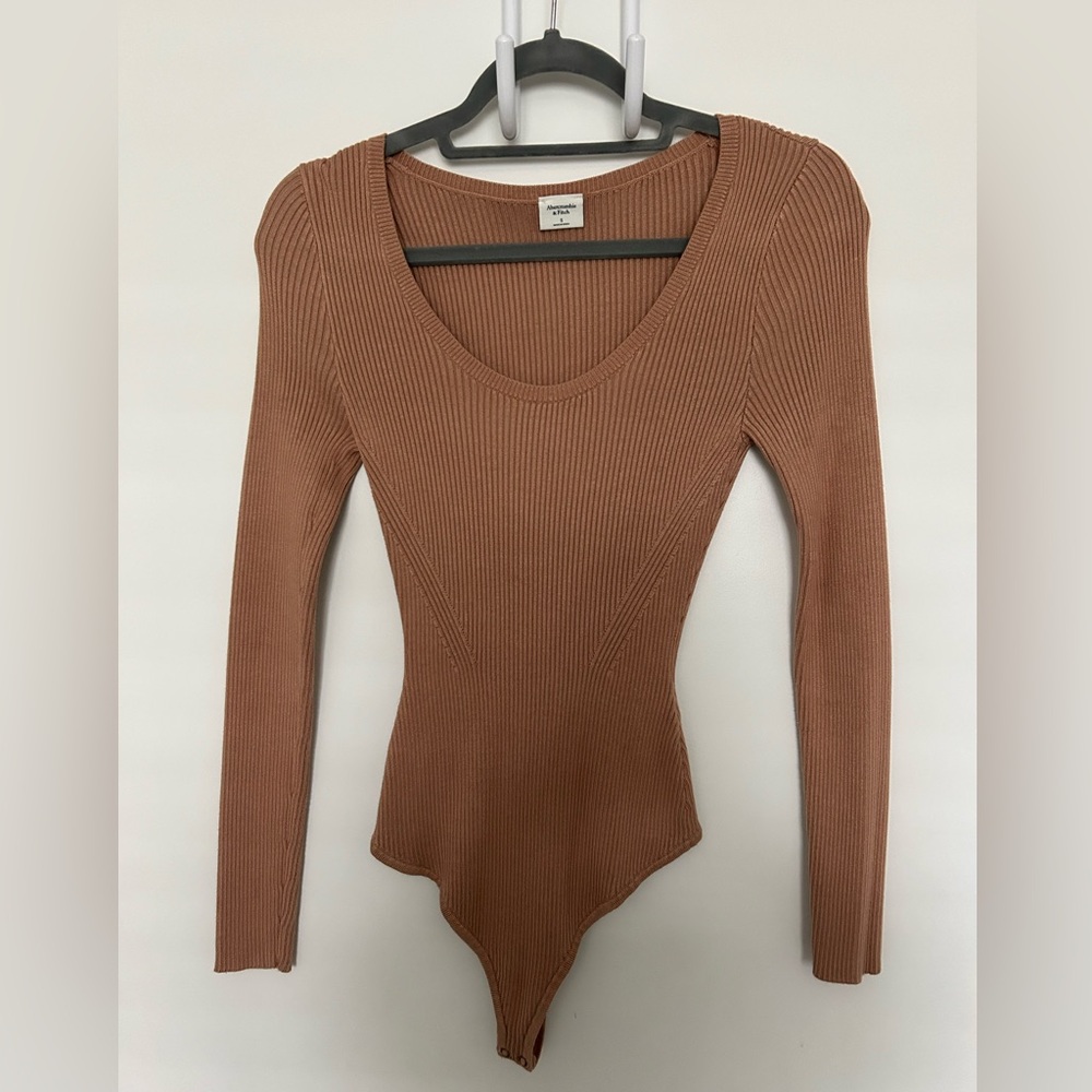 Tan Long-sleeve Bodysuit